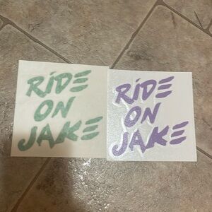 2 Ride on Jake stickers - Burton snowboards
